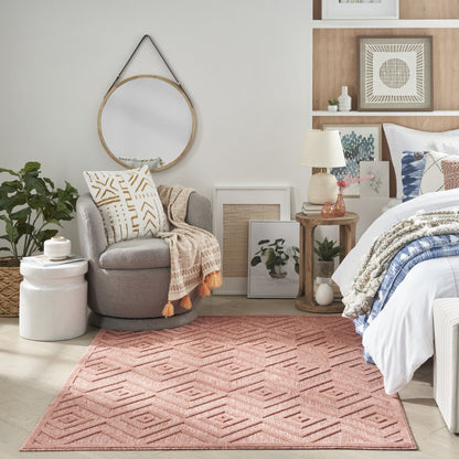 5' X 7' Coral Indoor Outdoor Area Rug