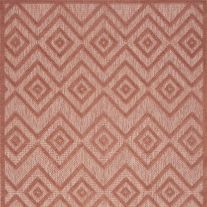 6' X 9' Coral Indoor Outdoor Area Rug