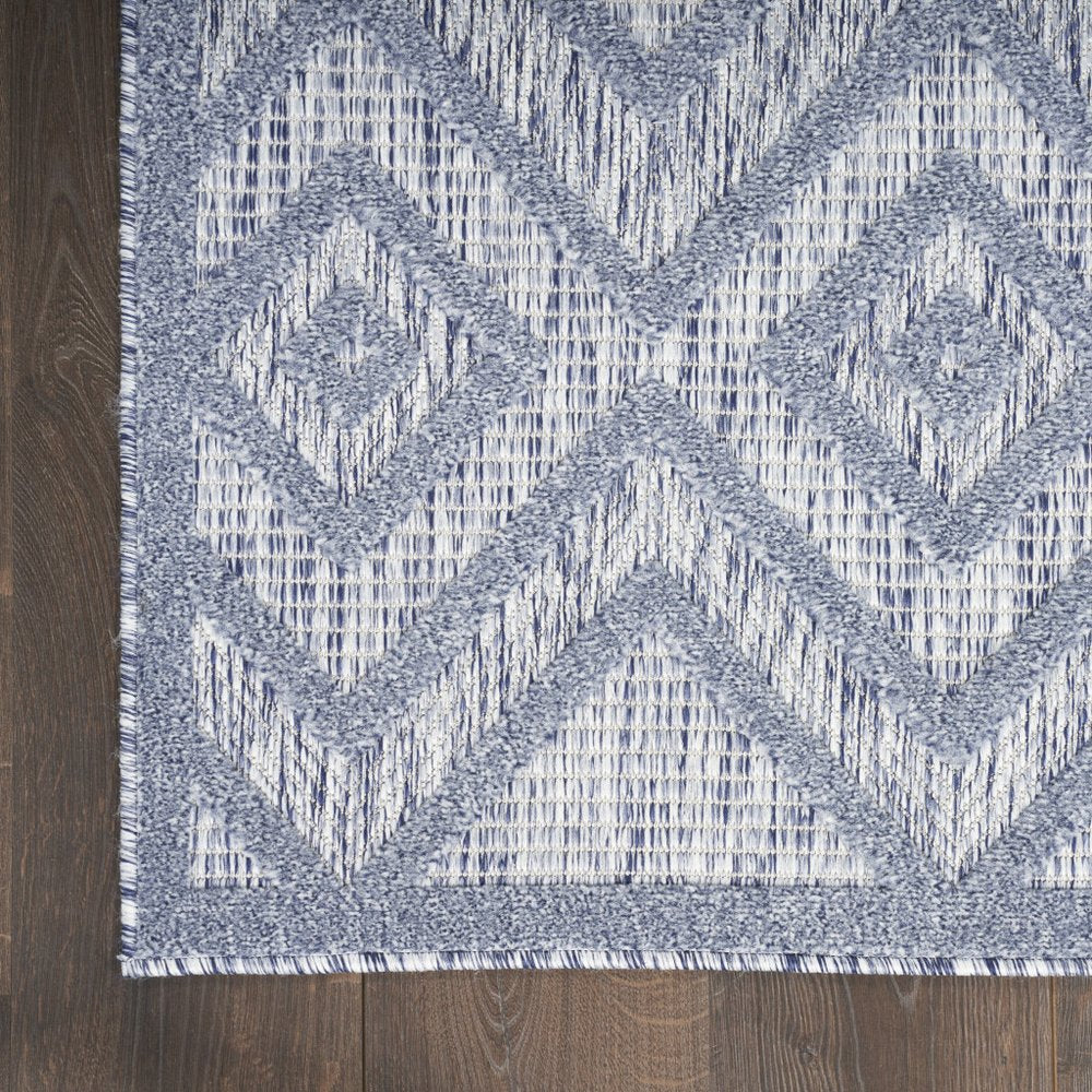 5' X 7' Denim Blue Indoor Outdoor Area Rug