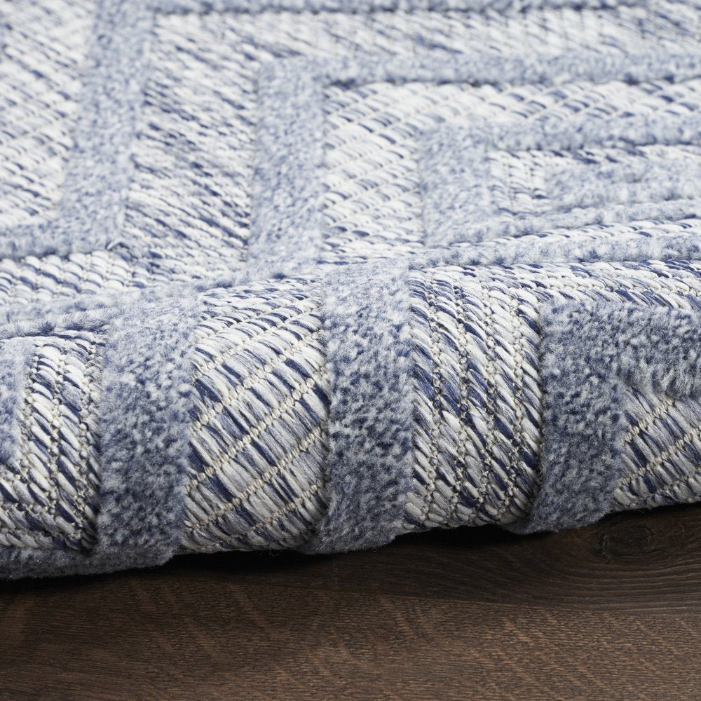 5' X 7' Denim Blue Indoor Outdoor Area Rug
