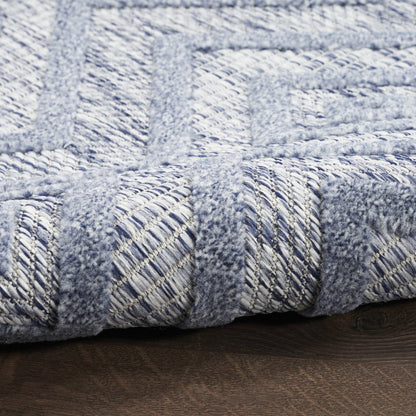 5' X 7' Denim Blue Indoor Outdoor Area Rug