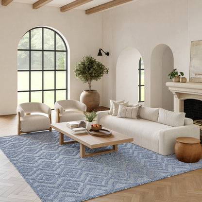 6' X 9' Denim Blue Indoor Outdoor Area Rug