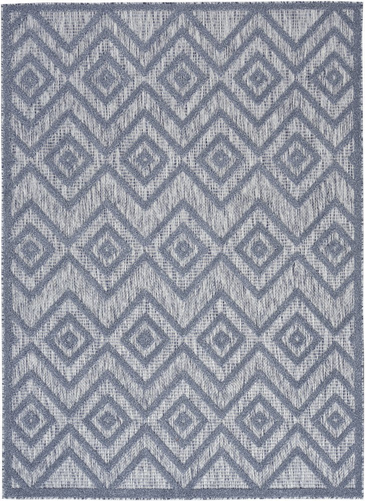 6' X 9' Denim Blue Indoor Outdoor Area Rug
