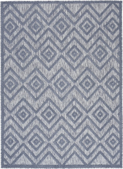 6' X 9' Denim Blue Indoor Outdoor Area Rug