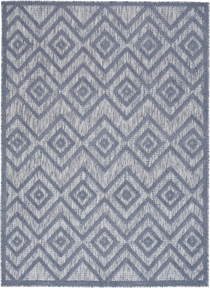 6' X 9' Denim Blue Indoor Outdoor Area Rug