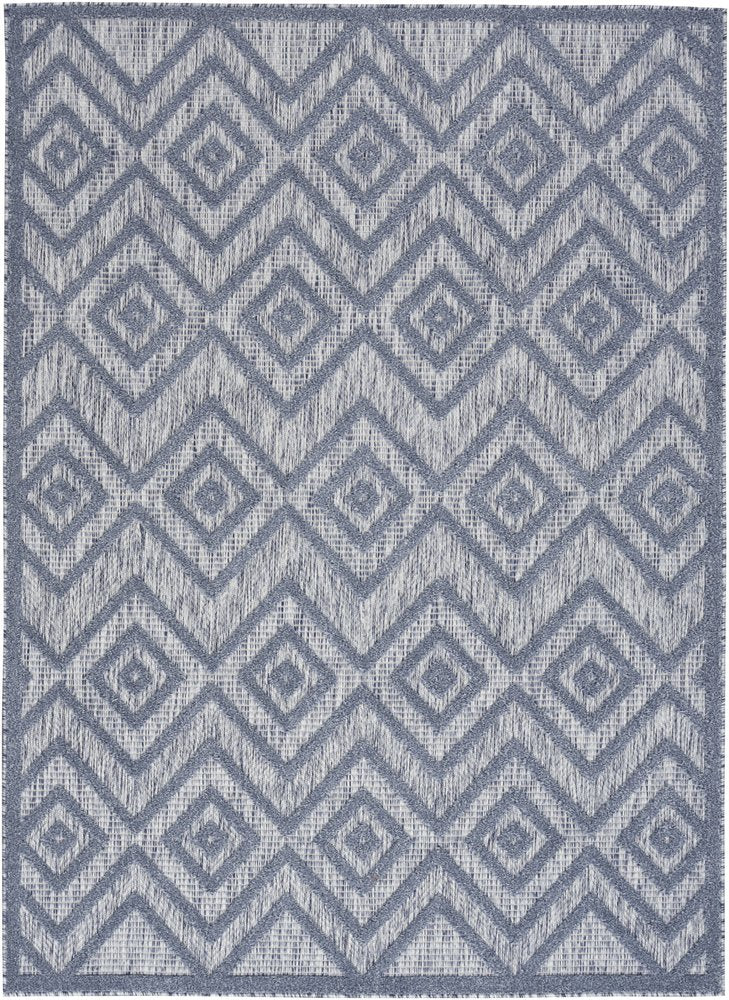 6' X 9' Denim Blue Indoor Outdoor Area Rug