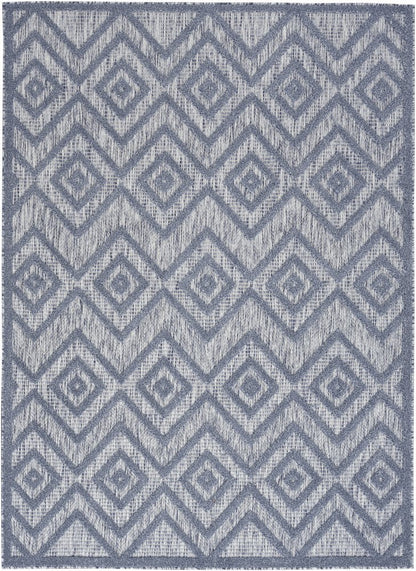 6' X 9' Denim Blue Indoor Outdoor Area Rug