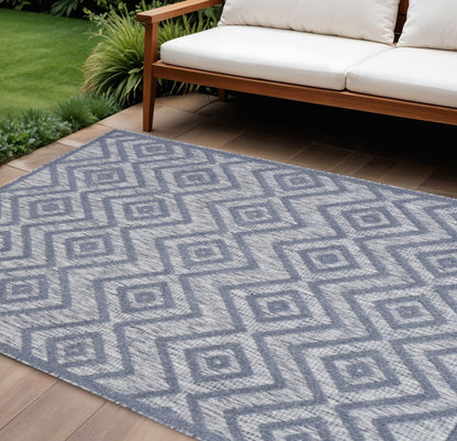 6' X 9' Denim Blue Indoor Outdoor Area Rug