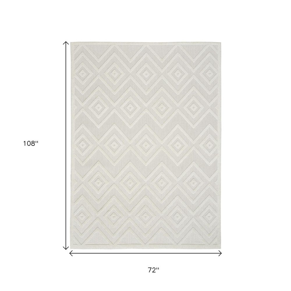 6' X 9' Ivory Indoor Outdoor Area Rug