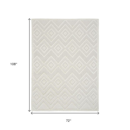 6' X 9' Ivory Indoor Outdoor Area Rug