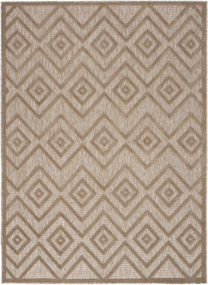5' X 7' Beige Indoor Outdoor Area Rug