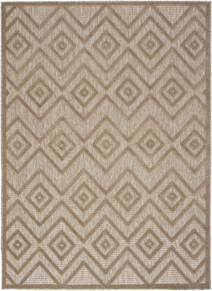 5' X 7' Beige Indoor Outdoor Area Rug