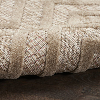 5' X 7' Beige Indoor Outdoor Area Rug