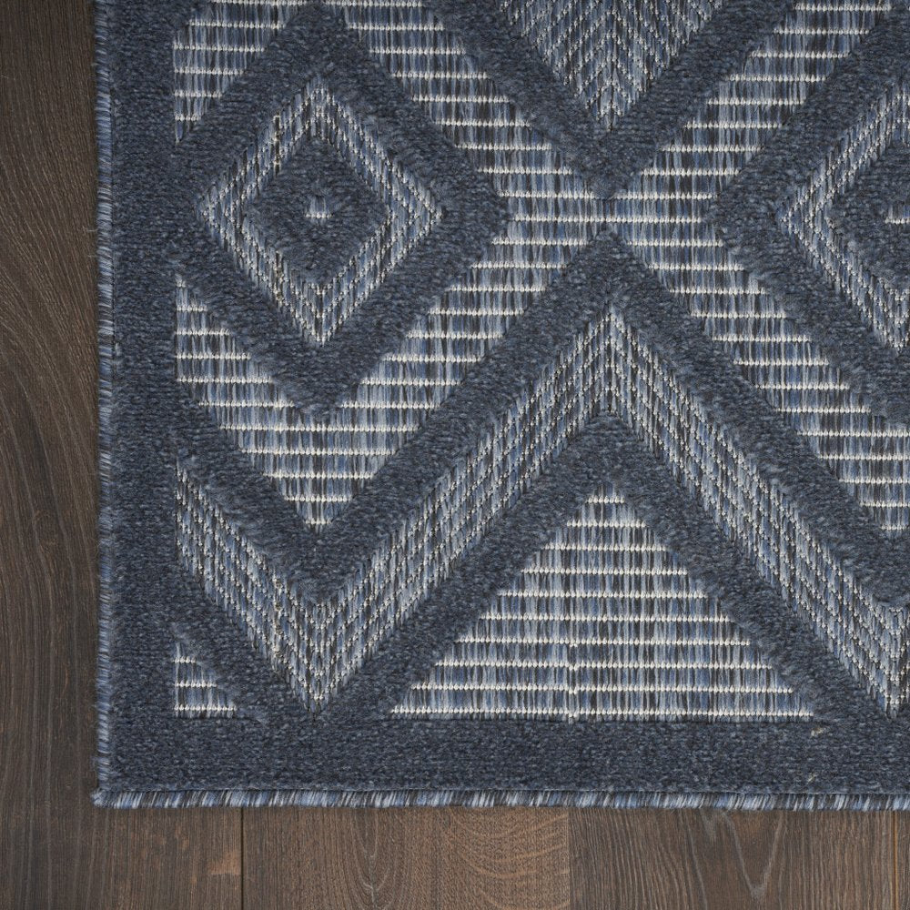 5' X 7' Blue Indoor Outdoor Area Rug