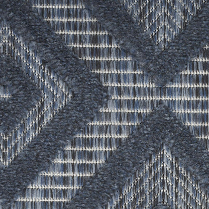 5' X 7' Blue Indoor Outdoor Area Rug