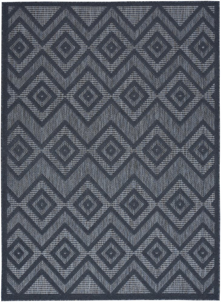 5' X 7' Blue Indoor Outdoor Area Rug