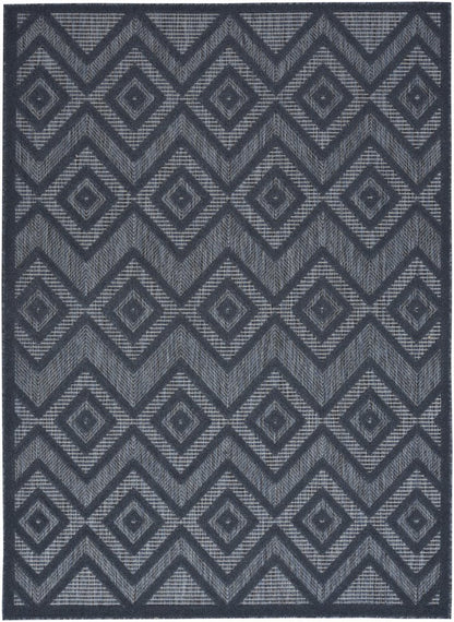 5' X 7' Blue Indoor Outdoor Area Rug
