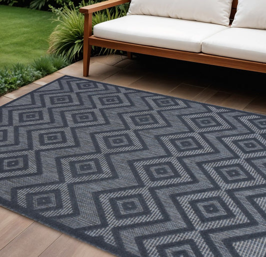 6' X 9' Blue Indoor Outdoor Area Rug