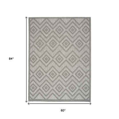 5' X 7' Gray Indoor Outdoor Area Rug