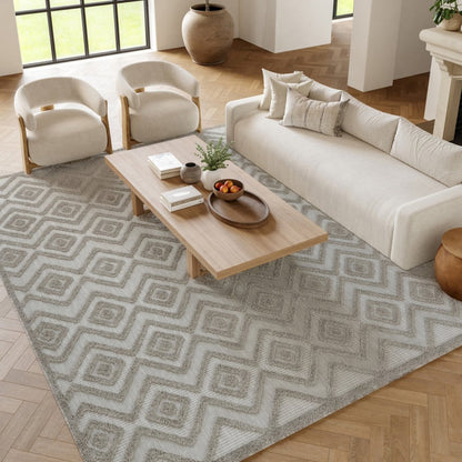 6' X 9' Gray Indoor Outdoor Area Rug