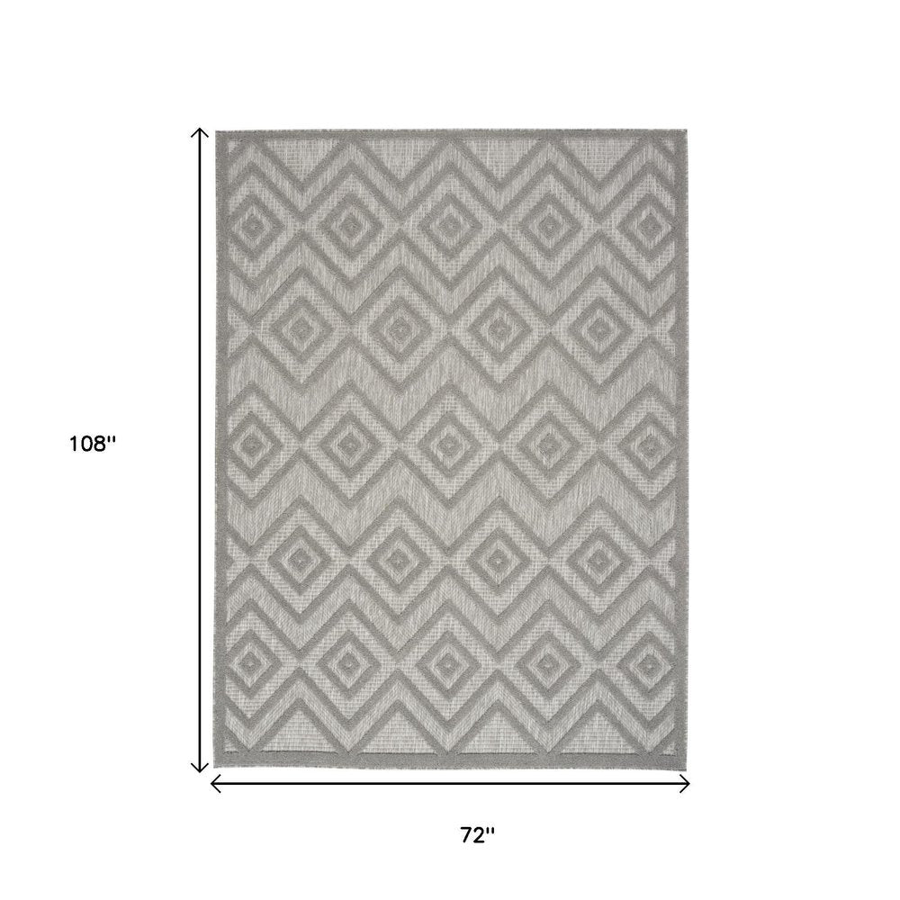 6' X 9' Gray Indoor Outdoor Area Rug