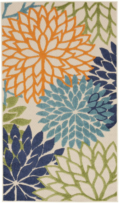 3' X 5' Cream Indoor Outdoor Area Rug