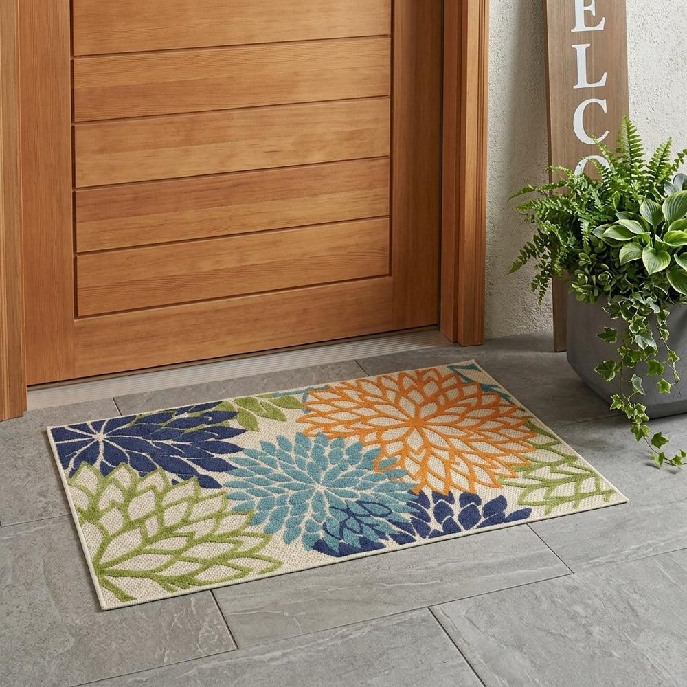 3' X 5' Cream Indoor Outdoor Area Rug