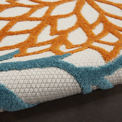 6' Blue And Yellow Indoor Outdoor Runner Rug