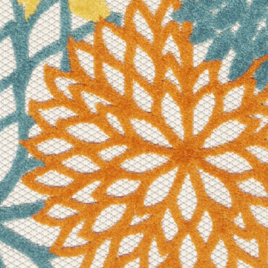 12' Turquoise Indoor Outdoor Runner Rug