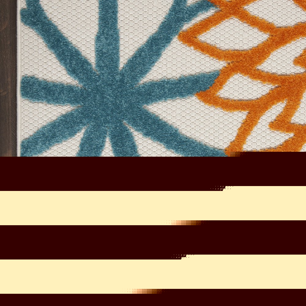 8' Turquoise Indoor Outdoor Runner Rug