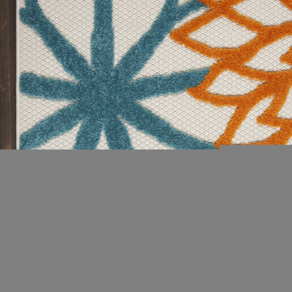8' Turquoise Indoor Outdoor Runner Rug