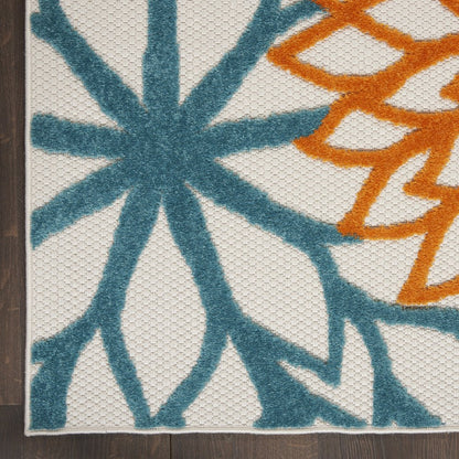 8' Turquoise Indoor Outdoor Runner Rug