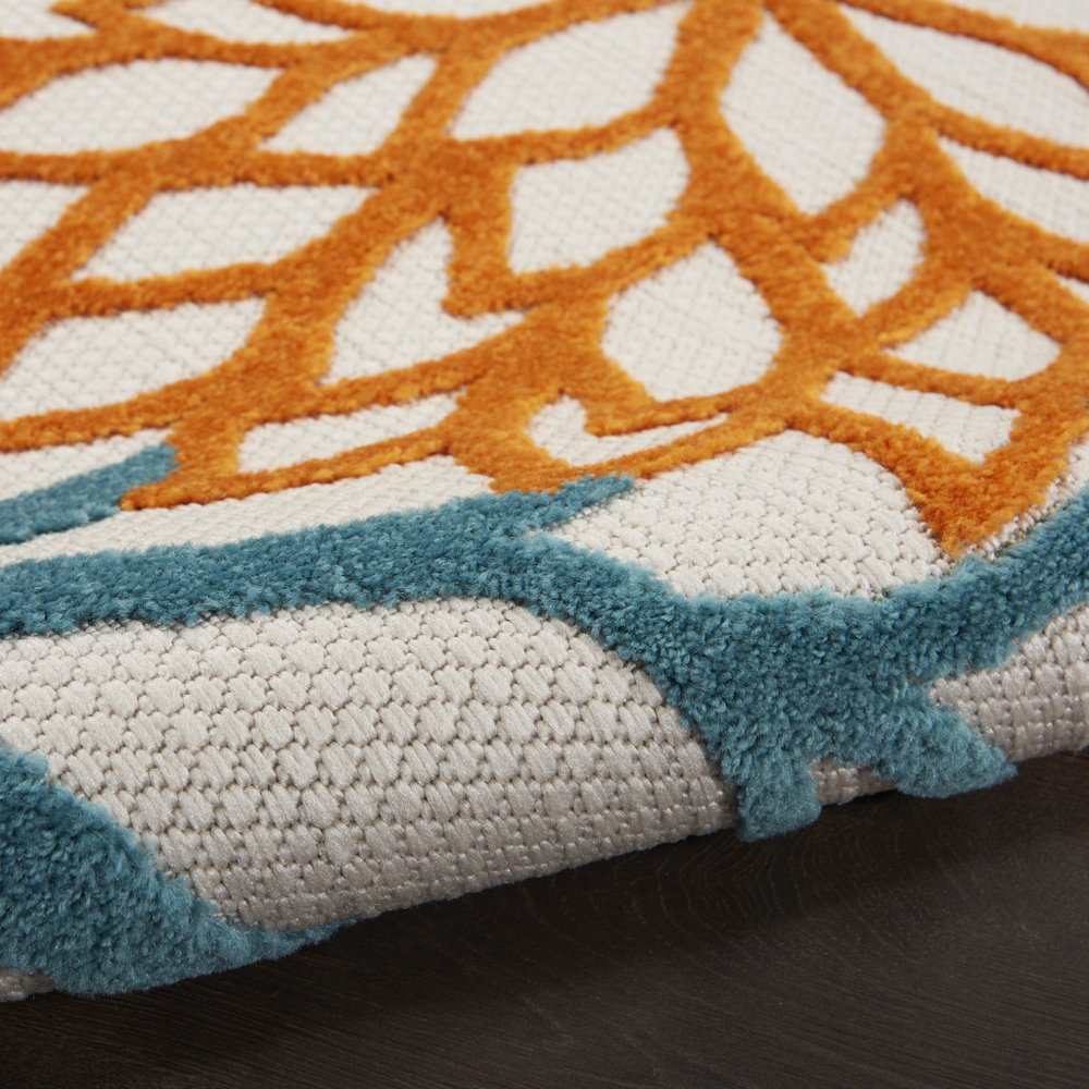 8' Turquoise Indoor Outdoor Runner Rug