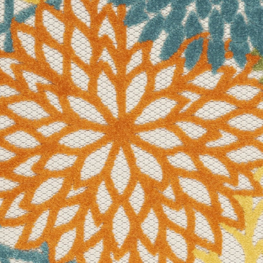 8' Turquoise Indoor Outdoor Runner Rug