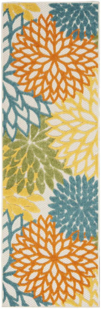 8' Turquoise Indoor Outdoor Runner Rug