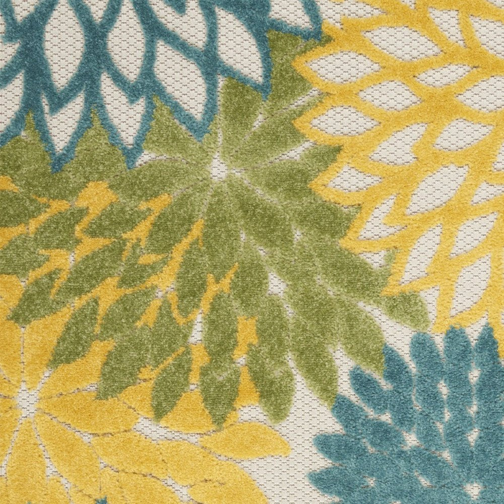 3' X 4' Blue And Yellow Indoor Outdoor Area Rug