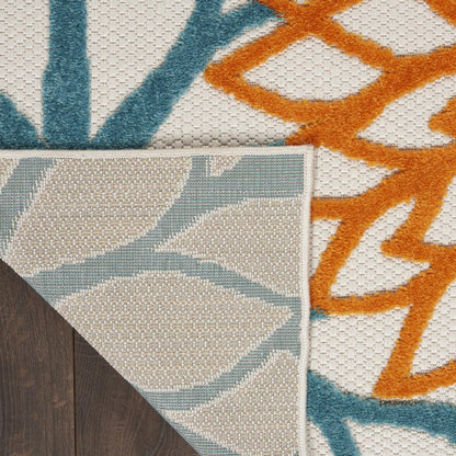 4' X 6' Blue And Yellow Indoor Outdoor Area Rug
