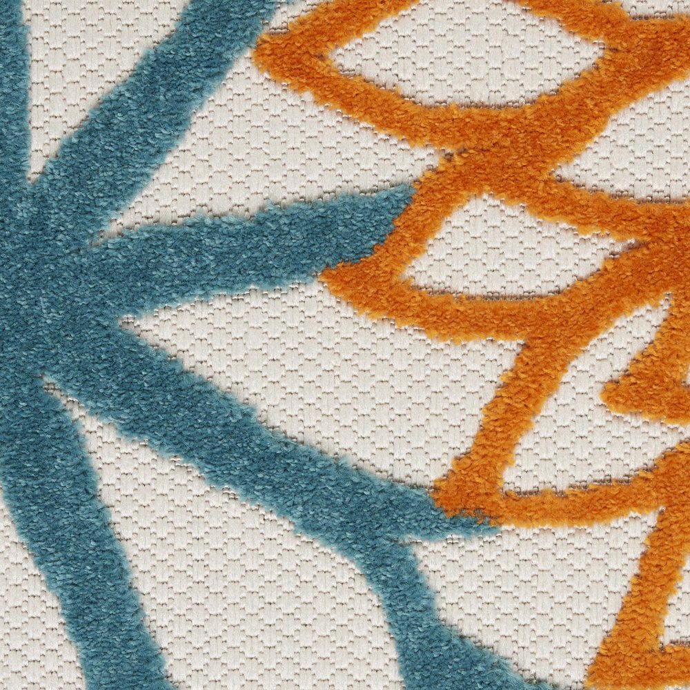4' X 6' Blue And Yellow Indoor Outdoor Area Rug