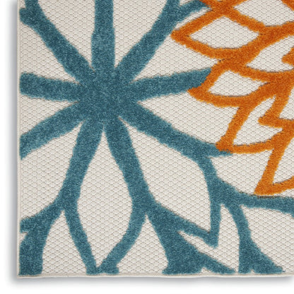4' X 6' Blue And Yellow Indoor Outdoor Area Rug