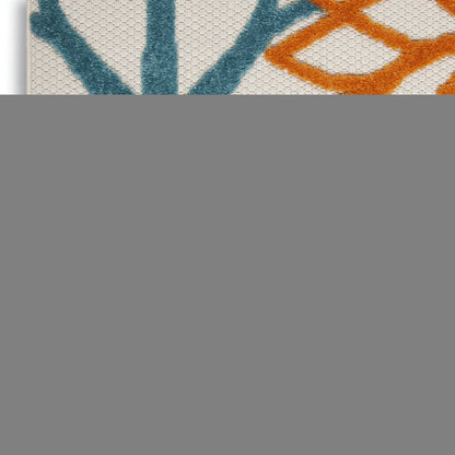 4' X 6' Blue And Yellow Indoor Outdoor Area Rug