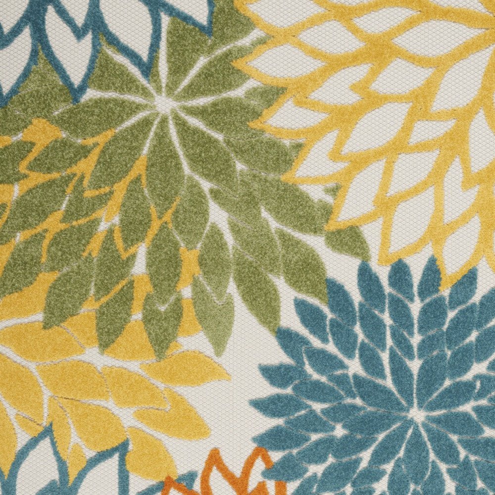 6' X 9' Blue And Yellow Indoor Outdoor Area Rug