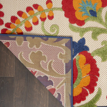 3' X 5' Red And Ivory Indoor Outdoor Area Rug