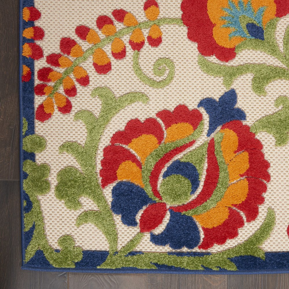 3' X 5' Red And Ivory Indoor Outdoor Area Rug