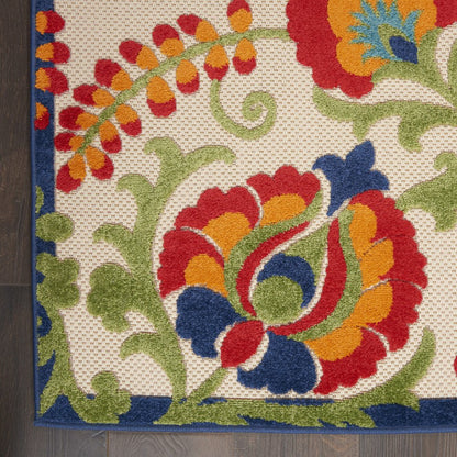 3' X 5' Red And Ivory Indoor Outdoor Area Rug