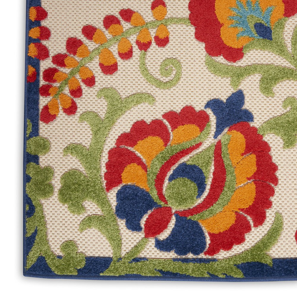 3' X 5' Red And Ivory Indoor Outdoor Area Rug