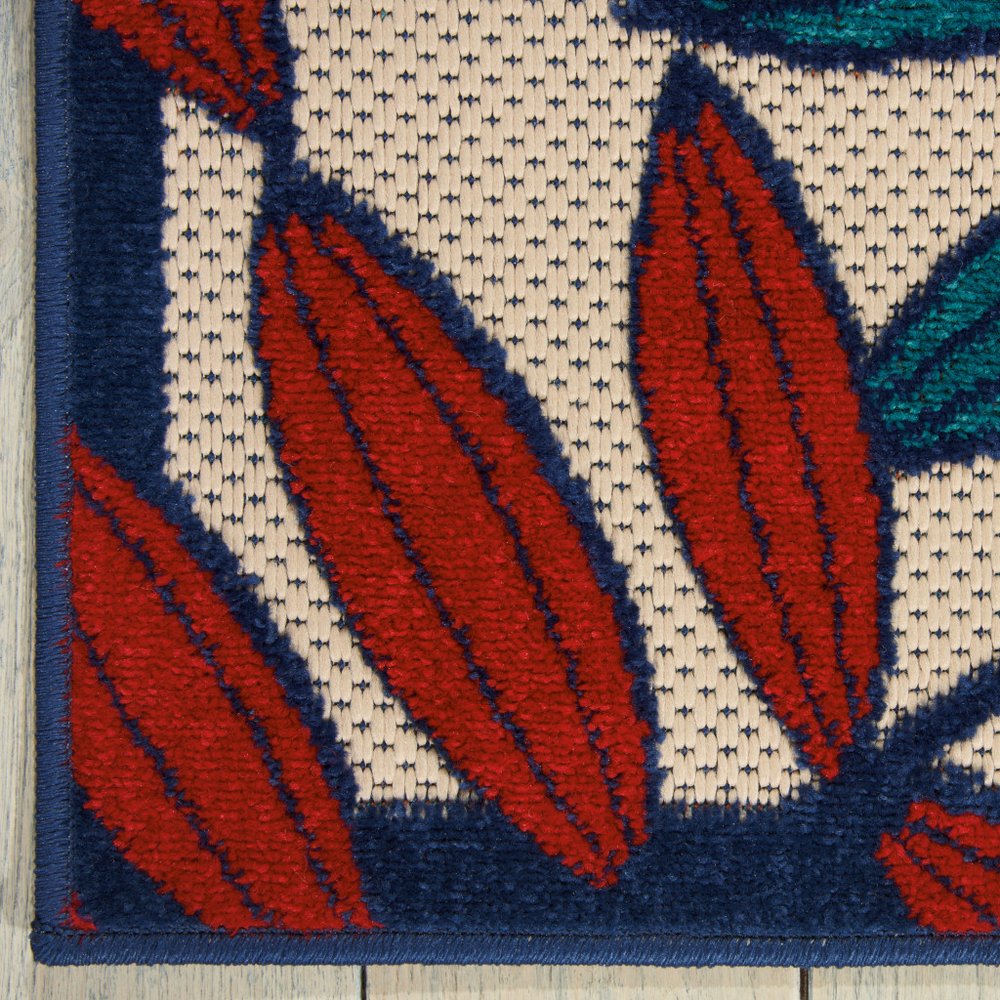 3' X 5' Red And Ivory Indoor Outdoor Area Rug
