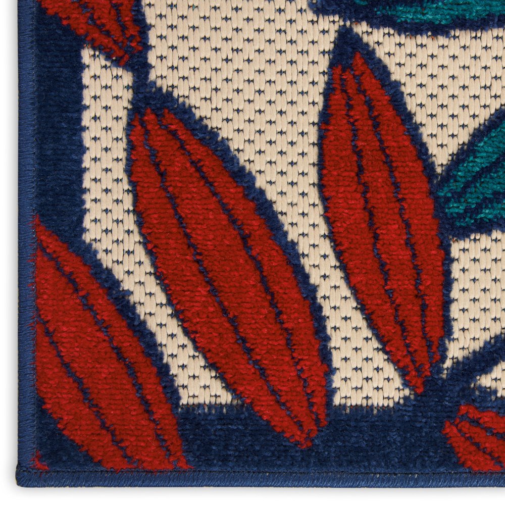 3' X 5' Red And Ivory Indoor Outdoor Area Rug