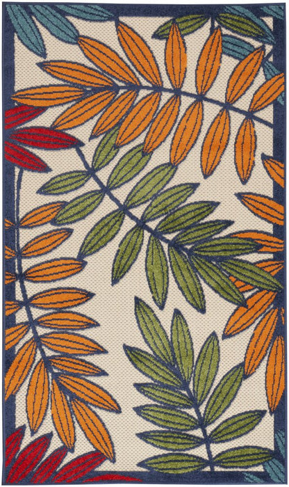 3' X 5' Red And Ivory Indoor Outdoor Area Rug