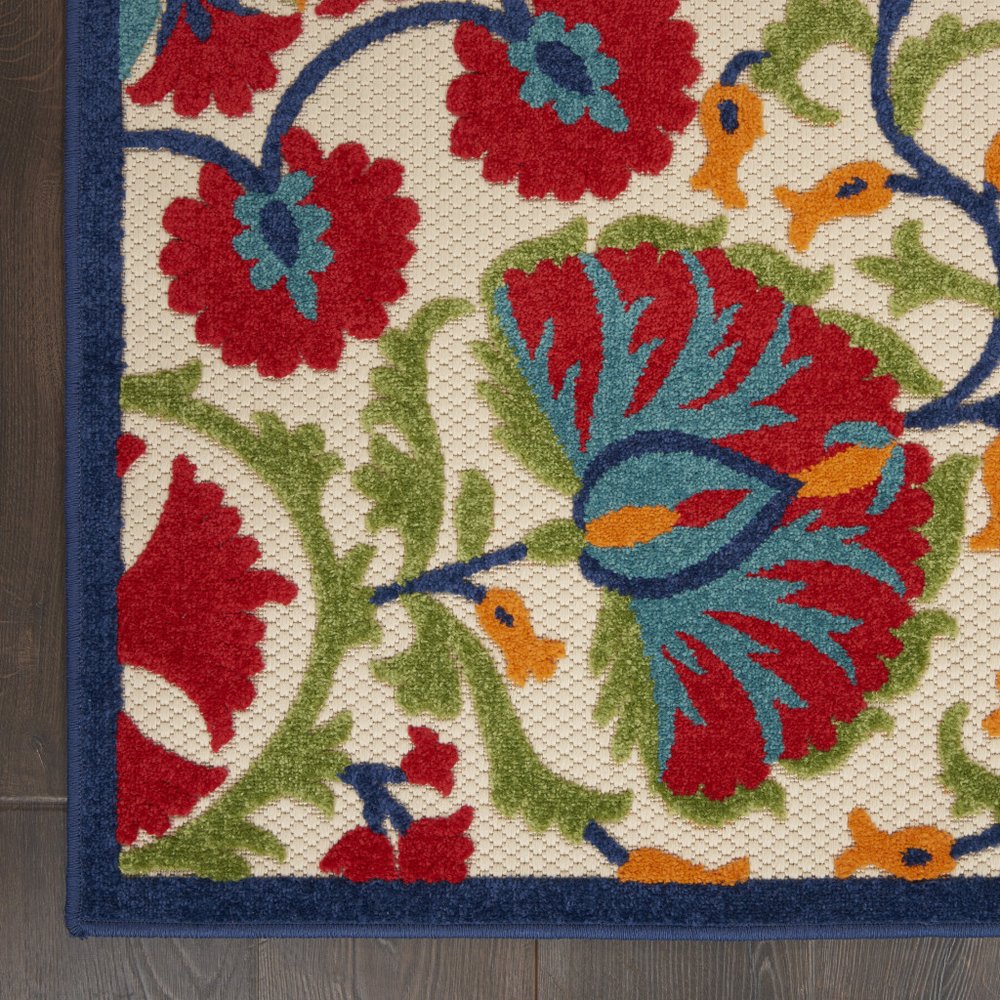 3' X 5' Red And Ivory Indoor Outdoor Area Rug