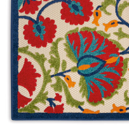 3' X 5' Red And Ivory Indoor Outdoor Area Rug